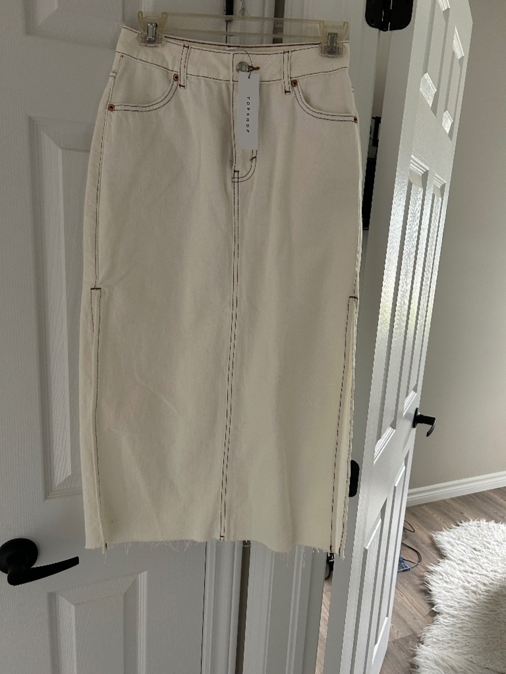 White / Cream Jean Skirt NWT